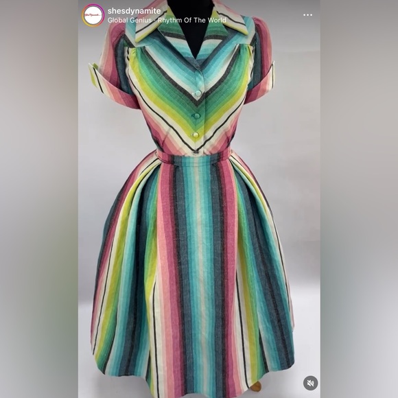 She’s Dynamite Striped Shirtwaist Dress 14 - Picture 3 of 5